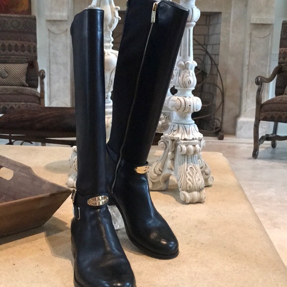 michael kors black riding boots